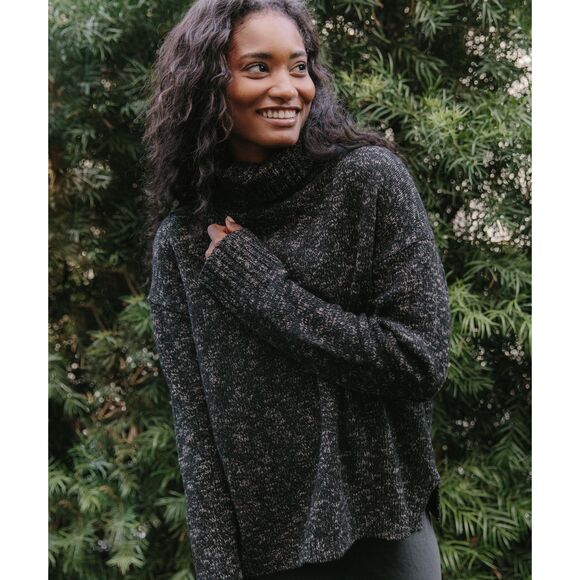 Jenni Kayne Womens Black and Cream Cashmere and Wool Turtleneck Sweater Size XS - Picture 1 of 6